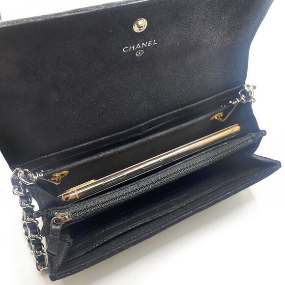 Authentic CHANEL CC Wild Stitch Lambskin Wallet on Chain Shoulder Crossbody - Picture 8 of 14